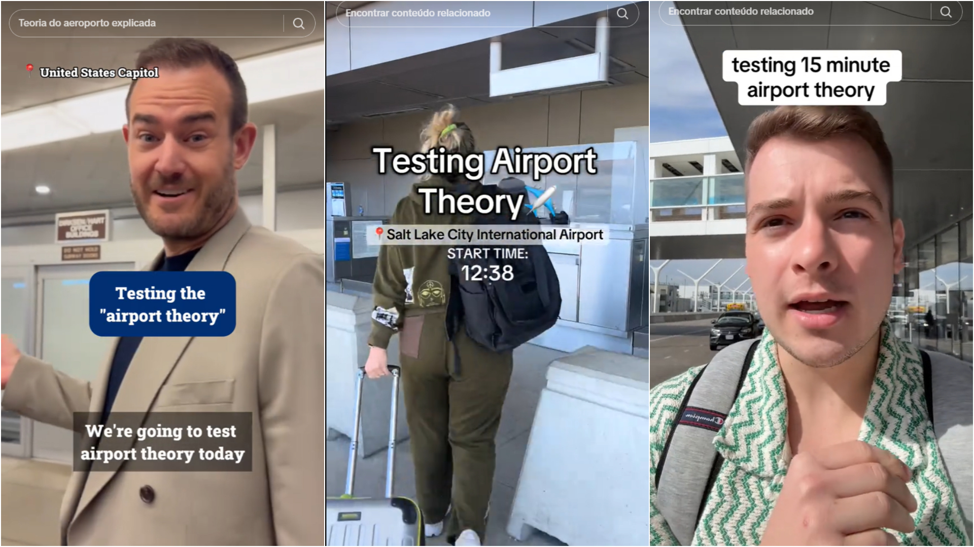 'Teoria do aeroporto': influencers testam trend do TikTok de chegar só 15 minutos antes para pegar voo